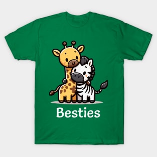 Giraffe and Zebra Besties T-Shirt